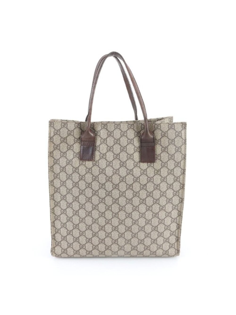Gucci GG Supreme Leather Tote Shoulder Hand Brown Rbe - Picture 3 of 13